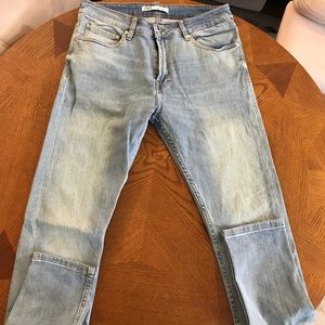 Zara Man Skinny Jeans denim 32 light sky blue fade
